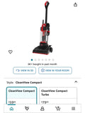 BISSELL CleanView Compact Upright Vacuum, Fits In Dorm Rooms & Apartments, Lightweight with Powerful Suction and Removable Extension Wand, 3508, Red,black