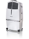 Honeywell Indoor Portable Evaporative Air Cooler for Living Room, Basement, Office, Play Area, 115V, Rooms Up to 320 Sq. Ft., 525 CFM, with Ice Compartment, Remote, Fan, and Humidifier, White ANM Liquidation