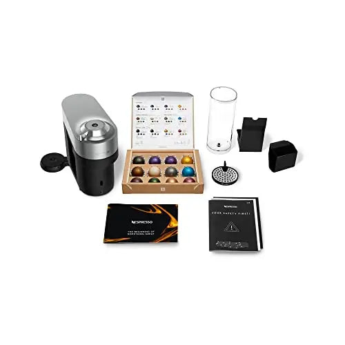 Nespresso Vertuo POP+ Deluxe Coffee and Espresso Machine by Breville, Titan - ANM Liquidation