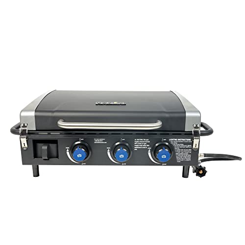 Razor Griddle Gas Grill & Griddle for Backyard Cooking and Camping, Portable Grill with Cart & Side Shelf ANM Liquidation