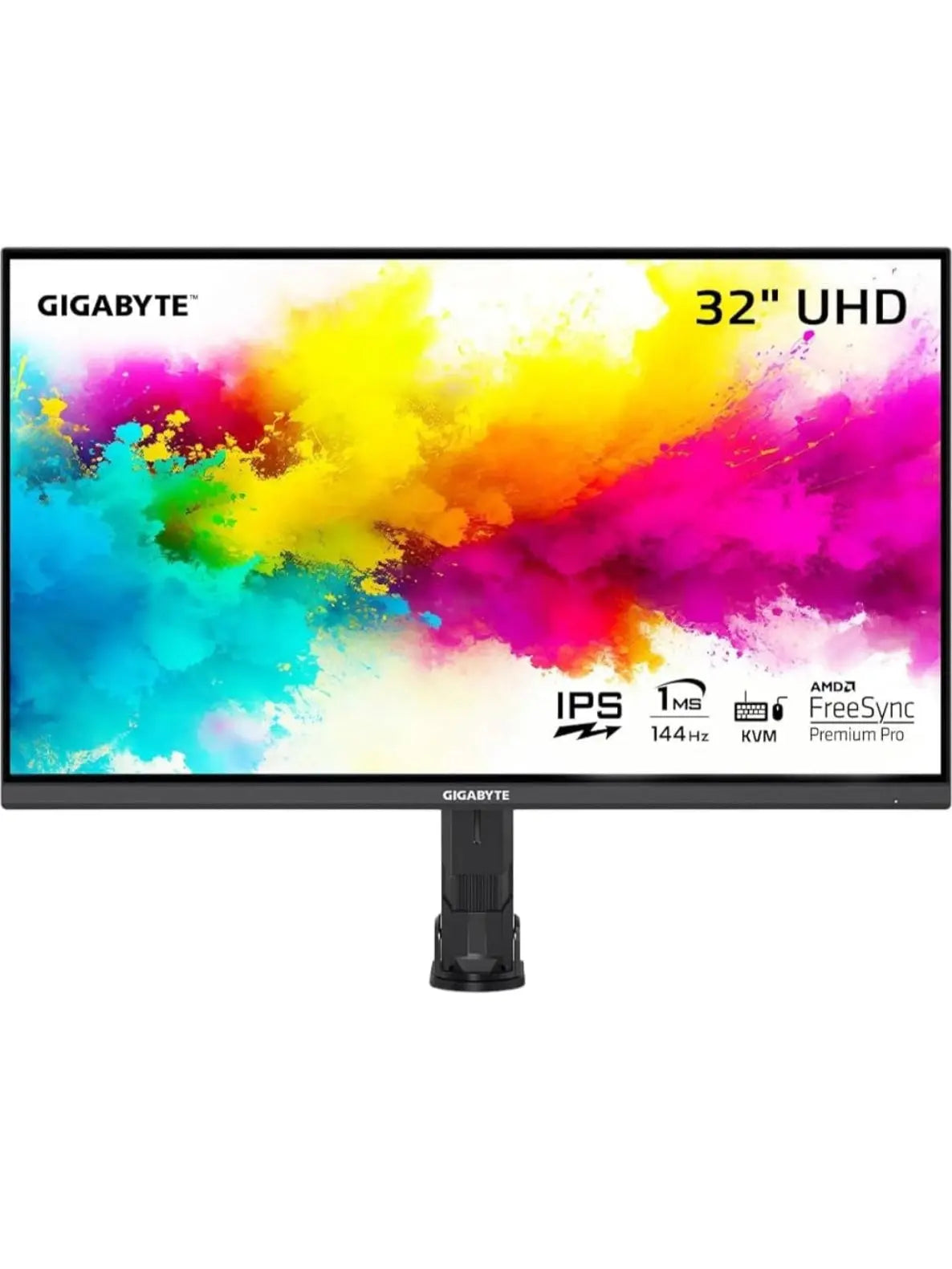 GIGABYTE M32U-AE Arm Edition 32" 144Hz 2160P UHD-KVM Gaming Monitor, 3840 x 2160 4k SS IPS Display, 1ms (GTG) Response Time, 90% DCI-P3, HDR Ready, FreeSync Premium Pro (M32U AE-SA), M Series - ANM Liquidation