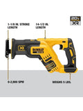 DEWALT 20V MAX* XR Reciprocating Saw, Compact, Tool Only (DCS367B), Black ANM Liquidation