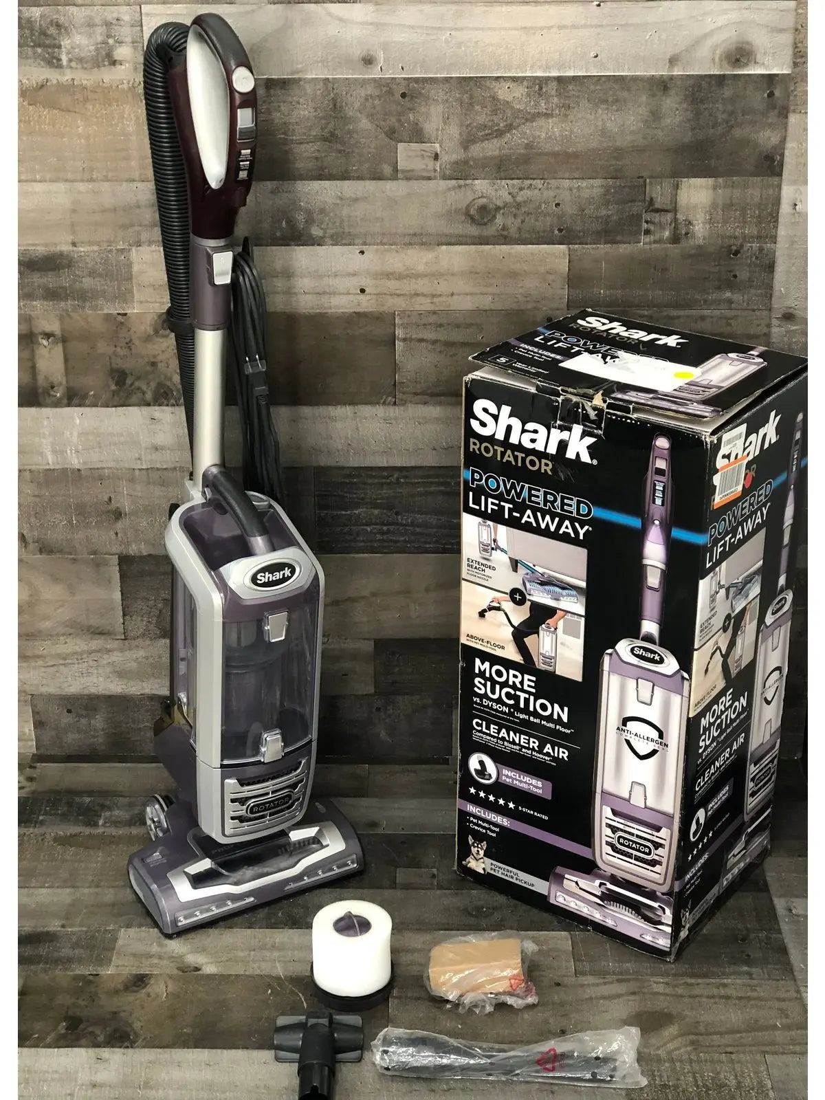 Shark Rotator Powered Lift-Away Upright Vacuum with Crevice Tool and Pet Multi-Tool with a Rose Gunmetal Finish