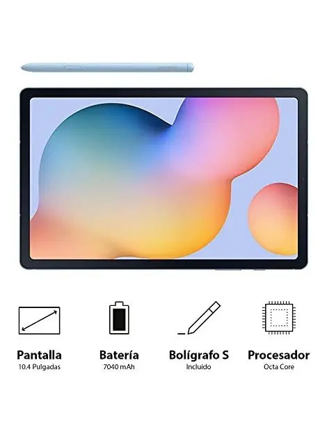 SAMSUNG Galaxy Tab S6 Lite 10.4" 128GB Android Tablet, LCD Screen, S Pen Included, Slim Metal Design, AKG Dual Speakers, 8MP Rear Camera, Long Lasting Battery, US Version, 2022, Angora Blue