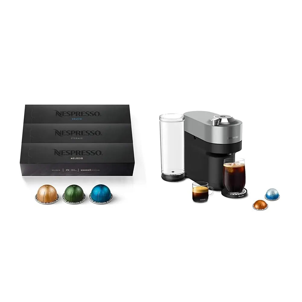 Nespresso Vertuo POP+ Deluxe Coffee and Espresso Machine by Breville, Titan - ANM Liquidation