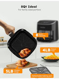 Nuwave Brio Plus 8 Qt Air Fryer, PFAS Free, New & Improved, Digital Touch Screen, Cool White Display, 50°F~400°F in Precise 5°, 5 Cook Functions, 100 Presets & 50 Memory, 3 Wattages 700, 1500, 1800 ANM Liquidation