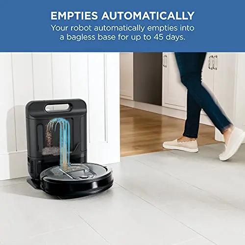 Shark RV1001AE IQ Robot Self-Empty XL, Robot Vacuum with IQ Navigation, Home Mapping, Self-Cleaning Brushroll, Wi-Fi Connected, Works with Alexa, Black - ANM Liquidation