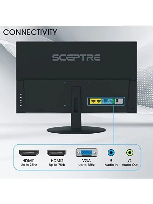 Sceptre IPS 27-Inch Business Computer Monitor 1080p 75Hz with HDMI VGA Build-in Speakers, Machine Black 2020 E275W-FPT , 27" IPS 75Hz