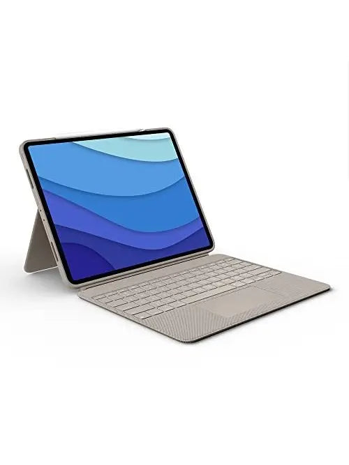 Logitech Combo Touch iPad Pro 12.9-inch 5th, 6th gen - 2021, 2022 Keyboard Case - Detachable Backlit Keyboard with Kickstand, Click-Anywhere Trackpad, Smart Connector - Sand; USA Layout