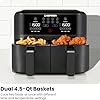 Chefman TurboFry Touch Dual Air Fryer, Maximize The Healthiest Meals With Double Basket Capacity, One-Touch Digital Controls And Shake Reminder For The Perfect Crispy And Low-Calorie Finish - ANM Liquidation