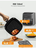 Nuwave Brio Plus 8 Qt Air Fryer, PFAS Free, New & Improved, Digital Touch Screen, Cool White Display, 50°F~400°F in Precise 5°, 5 Cook Functions, 100 Presets & 50 Memory, 3 Wattages 700, 1500, 1800 ANM Liquidation