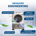 Portable Swamp Coolers - 1300 CFM MC18M Evaporative Air Cooler with 2-Speed Fan, 53.4 dB - 500 sq. ft. Coverage Evaporative Air Cooler Portable High Velocity Outdoor Cooling Fan by Hessaire - White ANM Liquidation