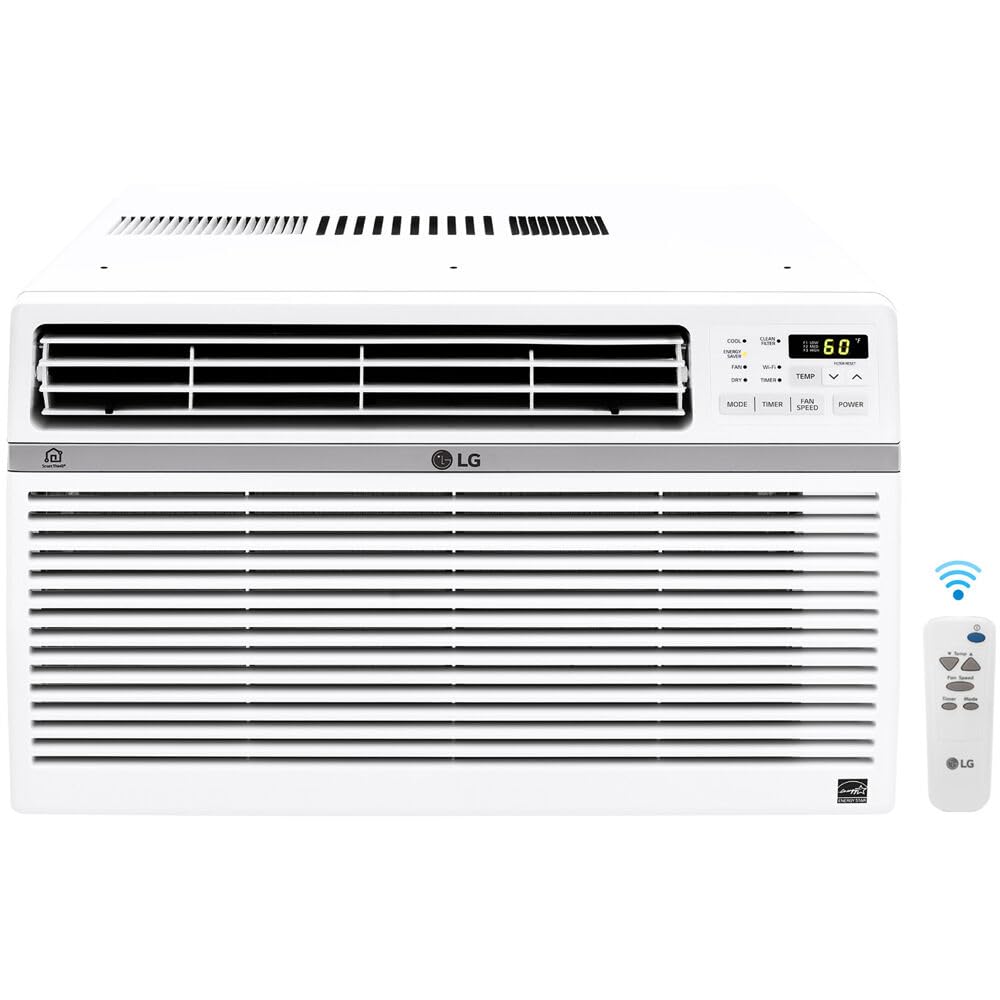 LG LW1824RD, White 18,000 Window Air Conditioner, 230/208V, 1,000 Sq.Ft. (25' x 40' Room Size), Quiet Operation, Electronic Control with Remote, 3 Cooling & Fan Speeds, Auto Restart, 18000 BTU ANM Liquidation