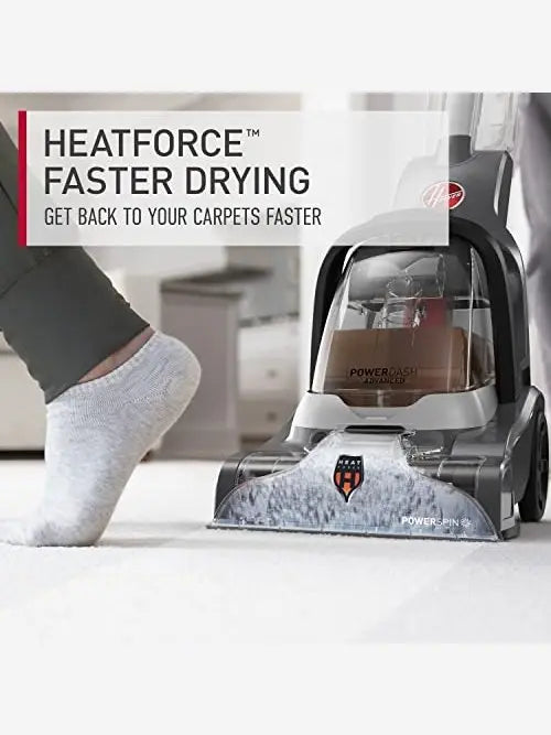 Hoover PowerDash Pet Advanced Compact Carpet Cleaner Machine with Above Floor Cleaning, for Carpet and Upholstery, Carpet Shampooer, Lightweight, Pet Stain and Odor Remover, FH55050PC, Grey