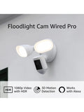 Ring Floodlight Cam Wired Pro with Bird’s Eye View and 3D Motion Detection, White