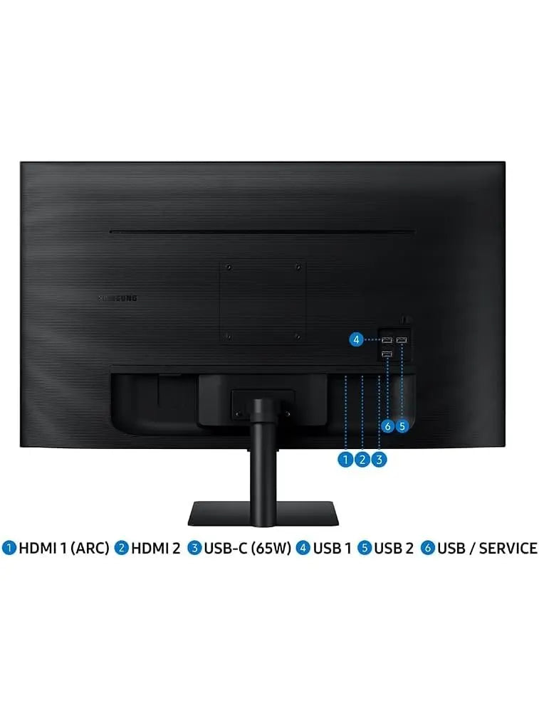 SAMSUNG 32" M70B Series 4K UHD USB-C Smart Monitor & Streaming TV, 4ms, 60Hz, HDR10, Wireless Display, Gaming and IoT Hubs, Alexa Built in, LS32BM702UNXGO, 2022, Black