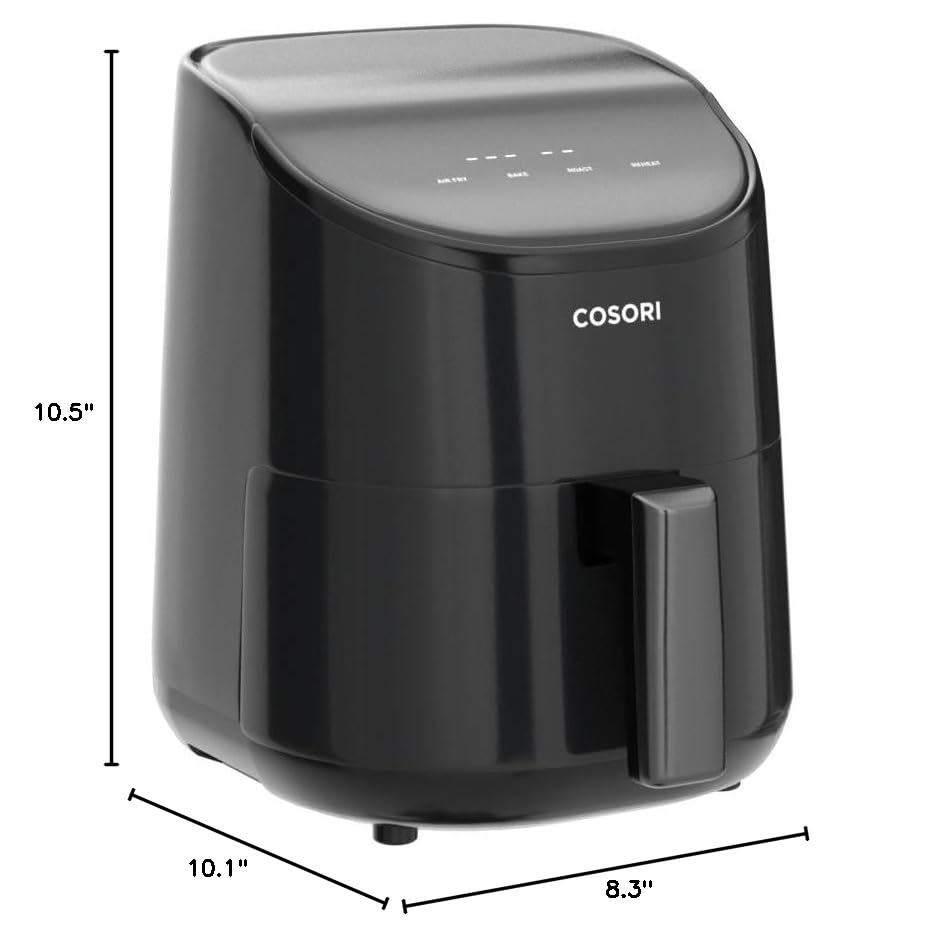 "COSORI Air Fryer, Small 4-in-1 AirFryer Perfect for Simple Meals, Snacks and Easy to Reheat Leftover to Crispy, 2.1Qt Capacity, 97% Less Oil, 30 In-App Recipes, Nonstick & Dishwasher Safe Basket" - ANM Liquidation