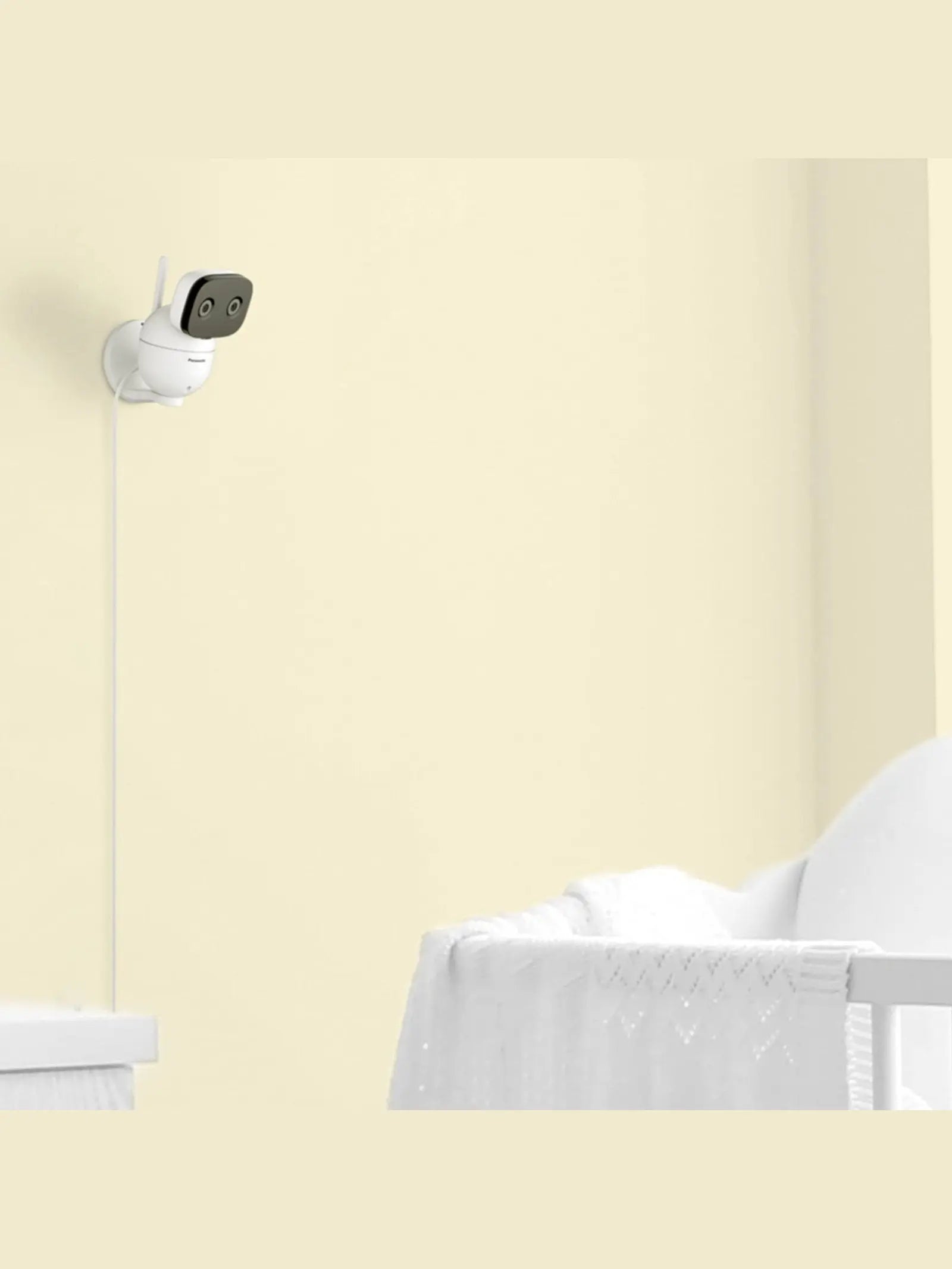 Panasonic Baby Monitor with Camera and Audio, 3.5” Color Video, Extra Long Range, Secure Connection, 2-Way Talk, Soothing Sounds, Remote Pan, Tilt, Zoom - 1 Camera - KX-HN4101W White