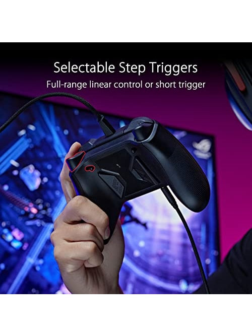 ASUS ROG Raikiri Pro OLED Display, tri-Mode connectivity, remappable Buttons&triggers, 4 Rear Buttons, Step&Linear triggers, Adjustable Joystick Sensitivity, 3.5mm Jack with ESS DAC, for PC and Xbox ANM Liquidation