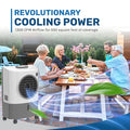 Portable Swamp Coolers - 1300 CFM MC18M Evaporative Air Cooler with 2-Speed Fan, 53.4 dB - 500 sq. ft. Coverage Evaporative Air Cooler Portable High Velocity Outdoor Cooling Fan by Hessaire - White ANM Liquidation