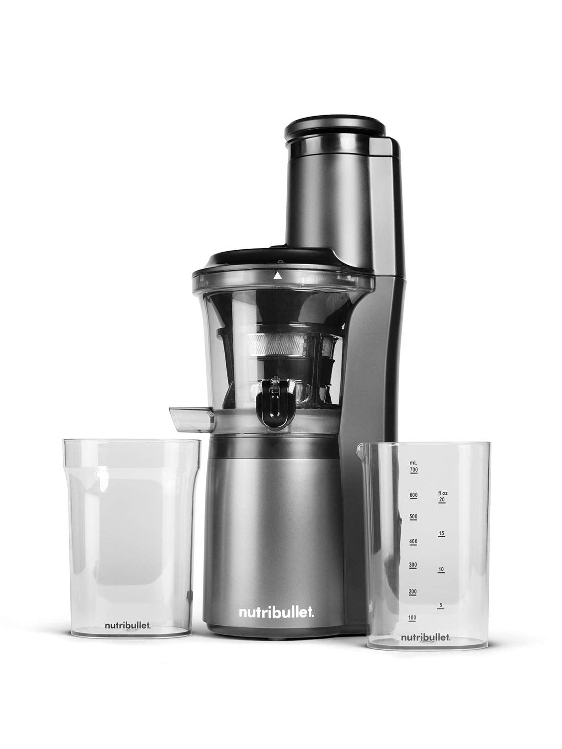 nutribullet Slow Juicer, Slow Masticating Juicer Machine, Easy to Clean, Quiet Motor & Reverse Function, BPA-Free, Cold Press Juicer with Brush, 150 Watts, Charcoal Black, NBJ50300, 24-oz ANM Liquidation