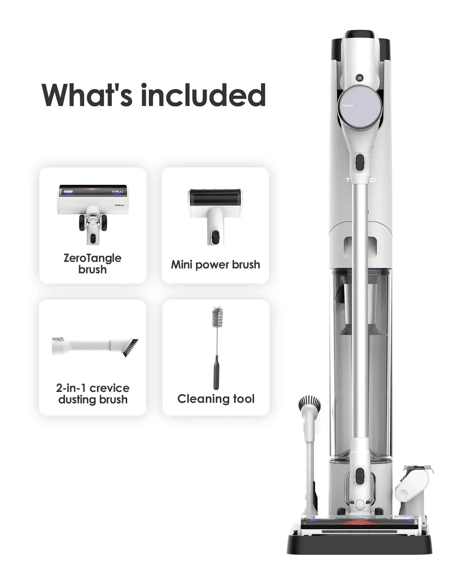 Tineco Pure ONE Station FurFree Cordless Vacuum Cleaner with 3L Auto Dust Base, Smart Stick Vacuum Cleaner Powerful Suction & Lightweight, ZeroTangl Brush for Hard Floor, Carpet & Pet Hair, Blue - ANM Liquidation