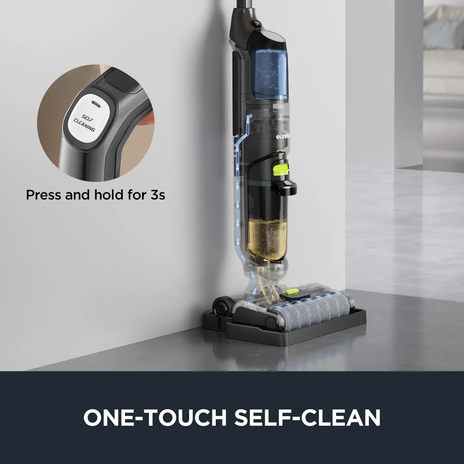 Eureka Cordless Wet Dry One Hard Floor Cleaner with Self System, Vacuum Mop for Multi-Surfaces, Perfect for Cleaning Sticky Messes, NEW400, Black, 8 lbs - ANM Liquidation