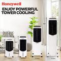 Honeywell 2.6 Gallon Indoor Portable Evaporative Air Cooler for Garage, Basement, Attic, 115V, for up to 120 Sq. Ft. with Remote, Quiet, Low Energy, Compact, White ANM Liquidation