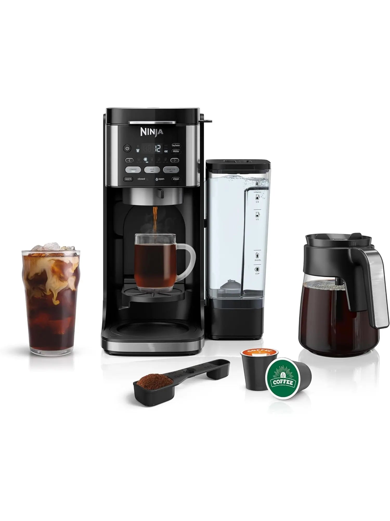 Ninja CFP101 DualBrew Hot & Iced Coffee Maker, Single-Serve, compatible with K-Cups & 12-Cup Drip Coffee Maker, Black - ANM Liquidation