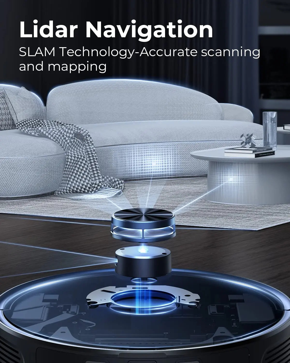 Robot Vacuum and Mop Combo, Laresar L6 Pro Robotic Vacuum Cleaner with Auto Dirt Disposal, App Control, Works with Alexa, Lidar Navigation Smart Mapping, Max 3000pa Suction for Pet Hair/Floors/Carpets - ANM Liquidation