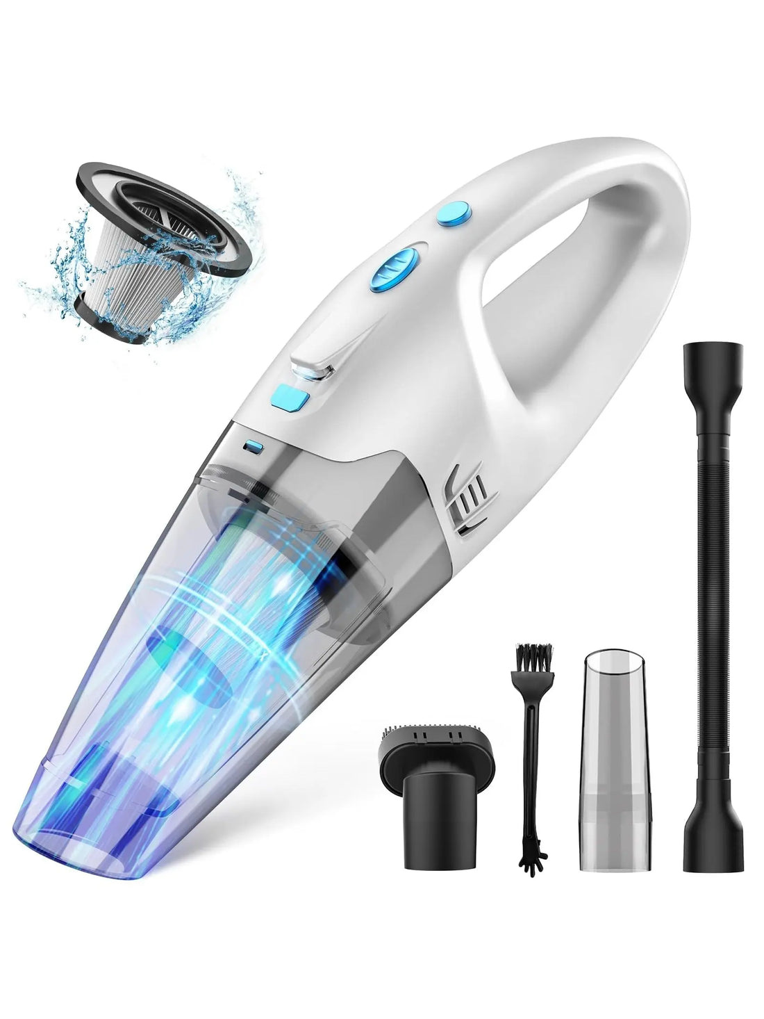 Handheld Vacuum Cordless,Car Vacuum Portable Cordless,Strong Suction Portable Hand Vacuum Cordless Rechargeable with LED Light/20 Mins Runtime,Mine Car Hand Vacuum for Home and Office Cleaning - ANM Liquidation