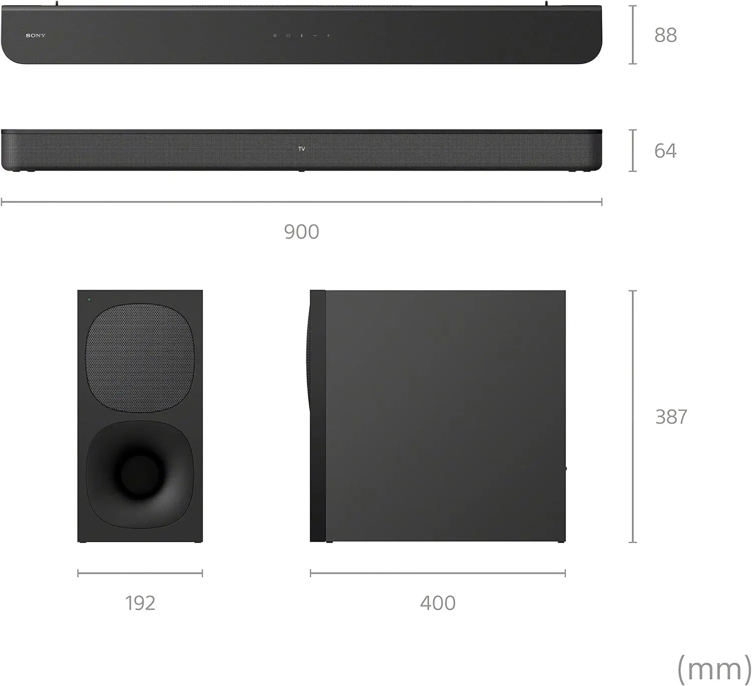 Sony HT-S400 2.1ch Soundbar with Powerful Wireless subwoofer, S-Force PRO Front Surround Sound, and Dolby Digital, Black - ANM Liquidation