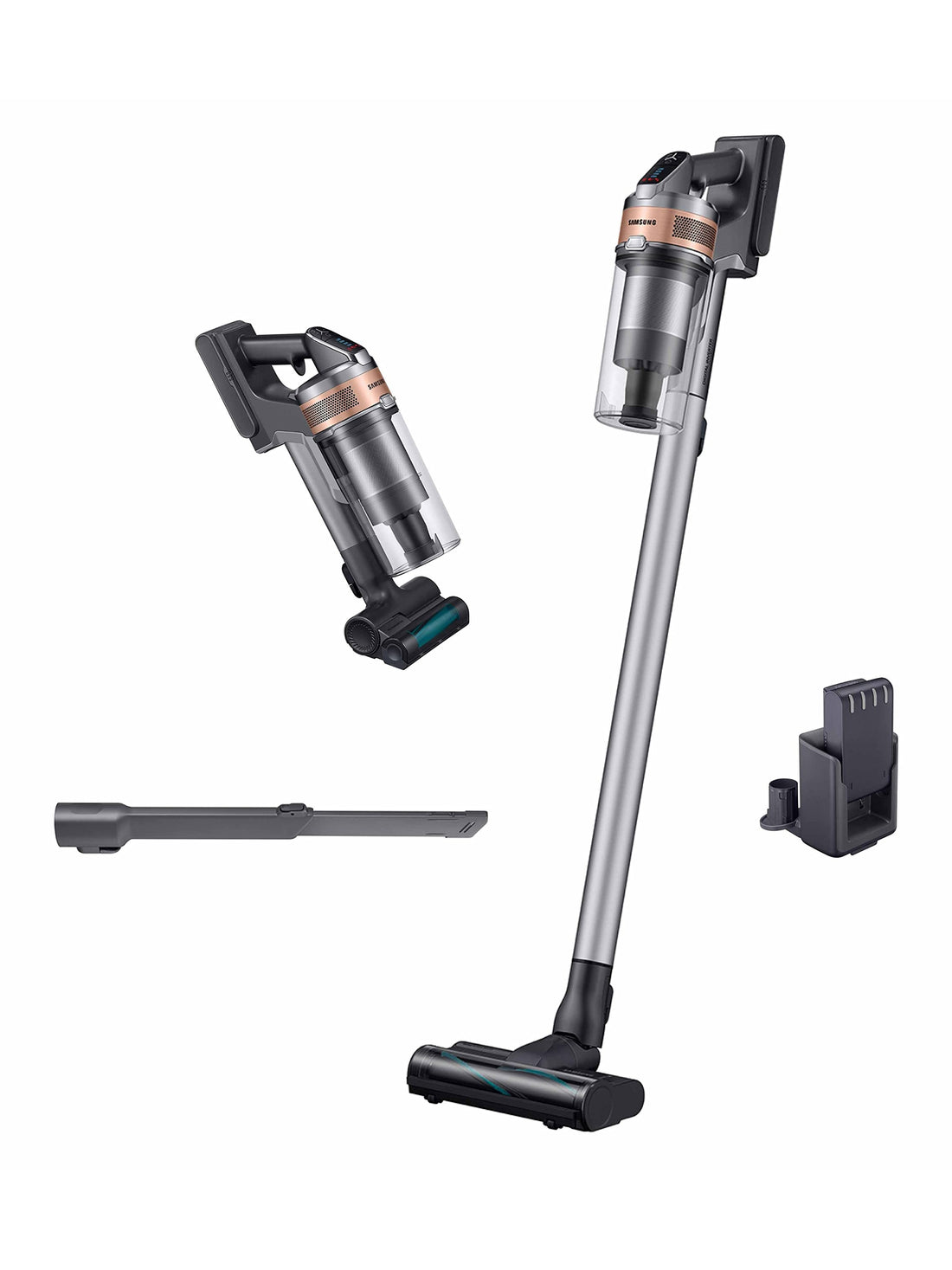 SAMSUNG Jet 75 Pet Cordless Stick Vacuum Cleaner, Lightweight w/ Turbo Brush, Mini Motorized Tool, Removable Battery, Powerful Cleaning for Hardwood Floors, Carpets, Area Rugs, VS20T7512N7/AA, Silver ANM Liquidation