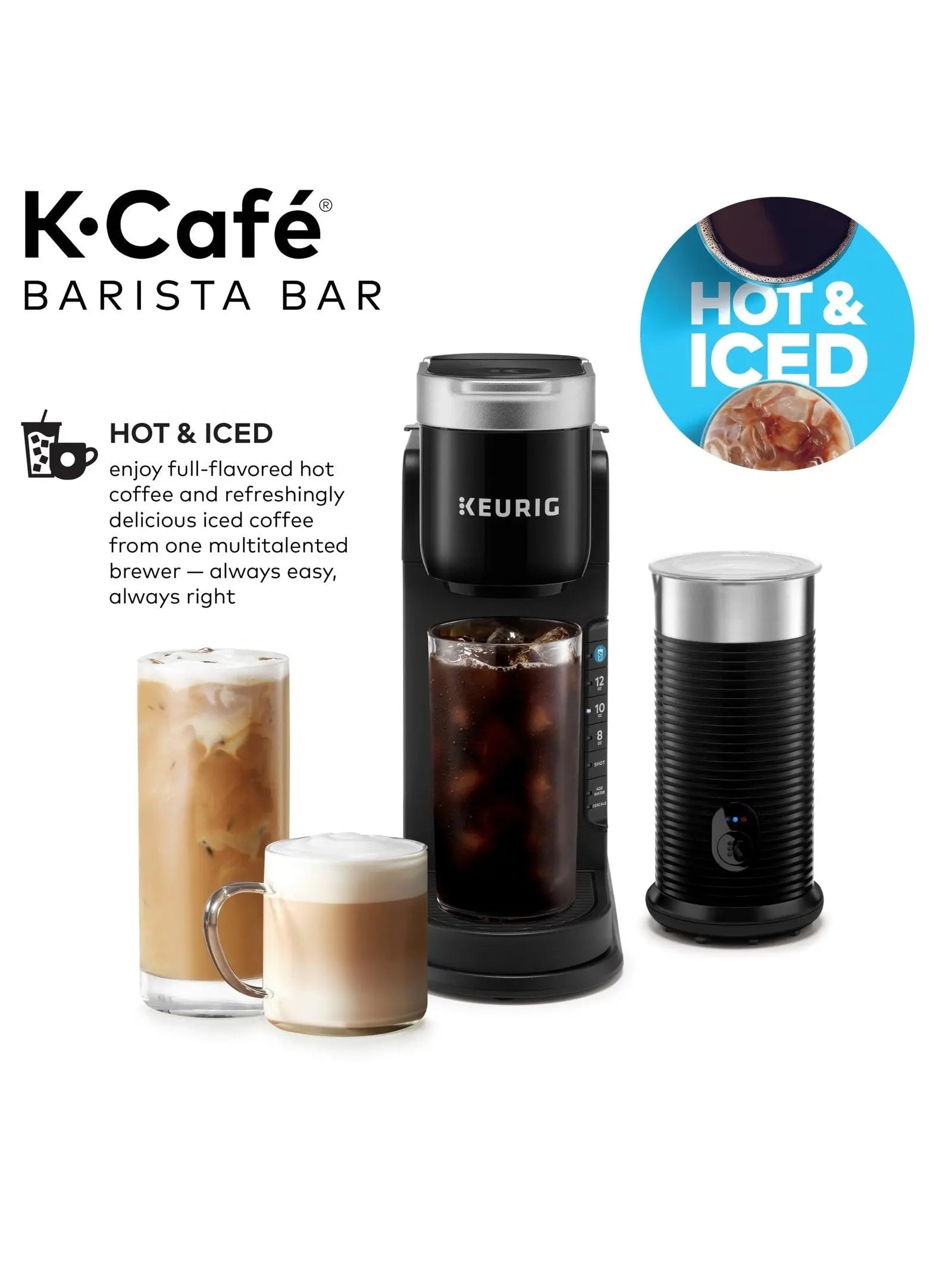 Keurig K-Café Barista Bar Single Serve Coffee Maker and Frother, Black