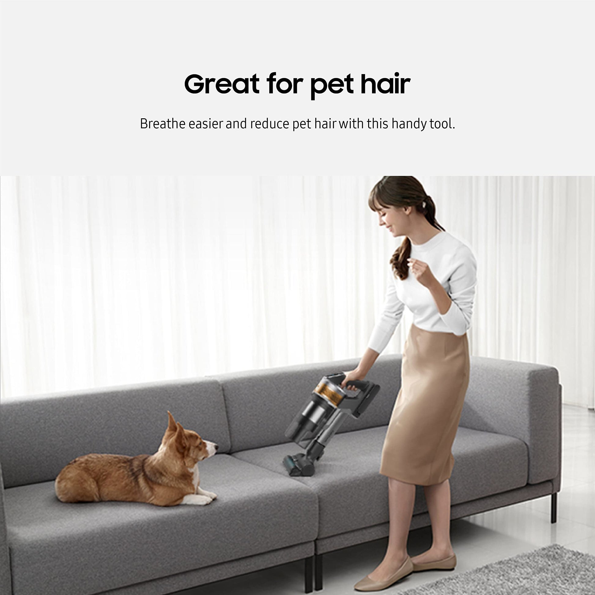 SAMSUNG Jet 75 Pet Cordless Stick Vacuum Cleaner, Lightweight w/ Turbo Brush, Mini Motorized Tool, Removable Battery, Powerful Cleaning for Hardwood Floors, Carpets, Area Rugs, VS20T7512N7/AA, Silver ANM Liquidation