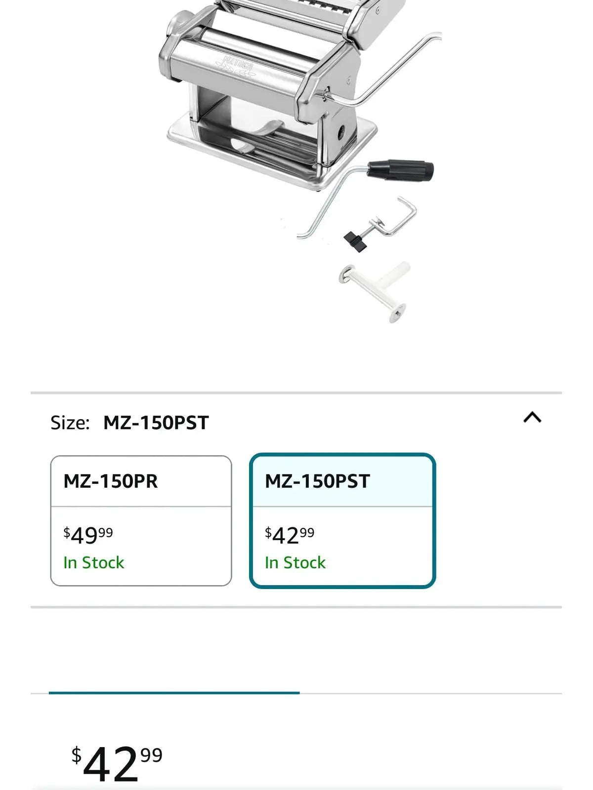 Pasta Maker Machine, Set of 6 Piece 150mm Steel Noodle Maker Machine with 9 Adjustable Thickness Settings, Includes Ravioli Maker Attachment, MZ-150PST