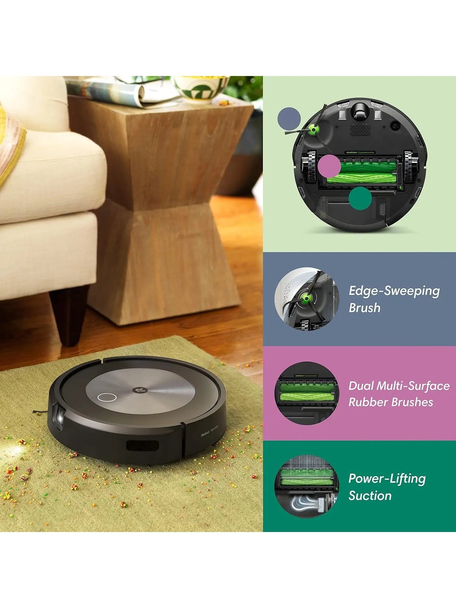 iRobot Roomba j7 7150 Wi-Fi Connected Robot Vacuum - Identifies and avoids Obstacles Like pet Waste & Cords, Smart Mapping, Works with Alexa, Ideal for Pet Hair, Carpets, Hard Floors, Roomba J7