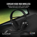 CORSAIR HS80 RGB WIRELESS Multiplatform Gaming Headset - Dolby Atmos - Lightweight Comfort Design - Broadcast Quality Microphone - iCUE Compatible - PC, Mac, PS5, PS4 - Black - ANM Liquidation