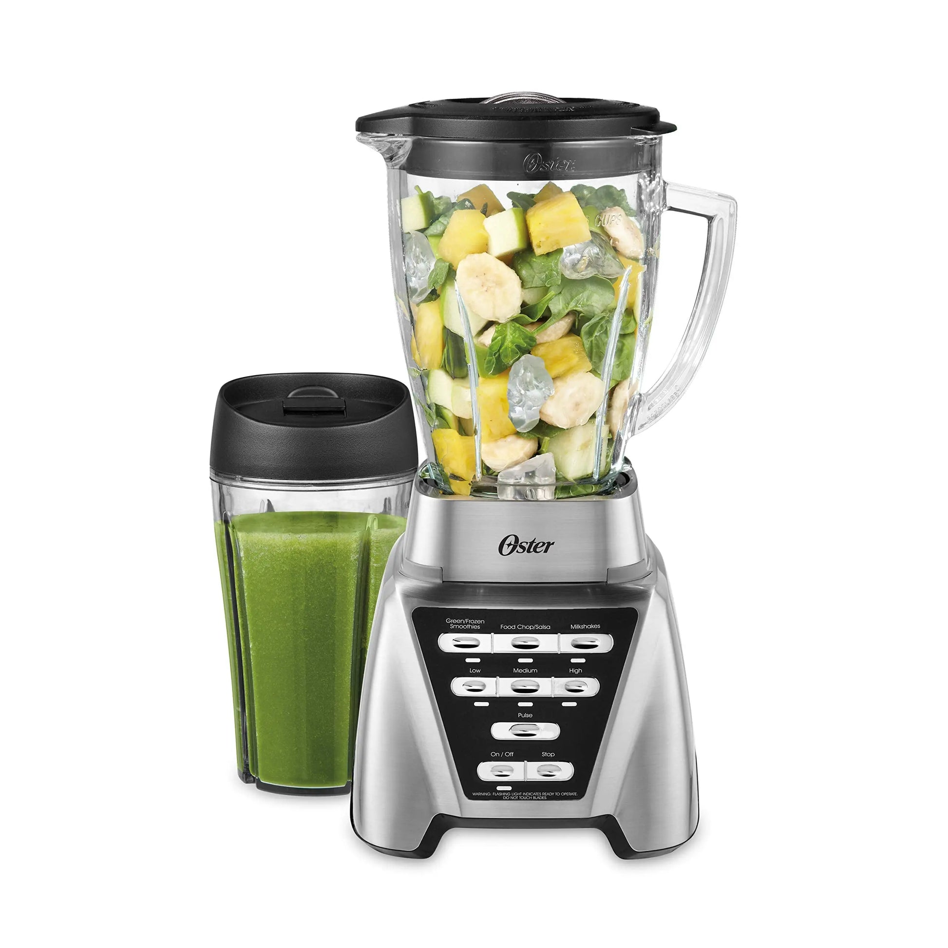 Oster Blender | Pro 1200 with Glass Jar, 24-Ounce Smoothie Cup, Brushed Nickel - ANM Liquidation