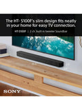 Sony S100F 2.0ch Soundbar with Bass Reflex Speaker, Integrated Tweeter and Bluetooth, HTS100F , easy setup, compact, home office use with clear sound black