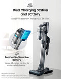 Samsung Jet 90 Cordless Stick Vacuum Long Lasting Battery and 200 Air Watt Suction Power, Complete with Telescopic Pipe, Titan Silver - ANM Liquidation