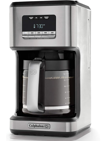 Calphalon Coffee Maker, Programmable Coffee Machine with Glass Carafe, 14 Cups, Stainless Steel - ANM Liquidation