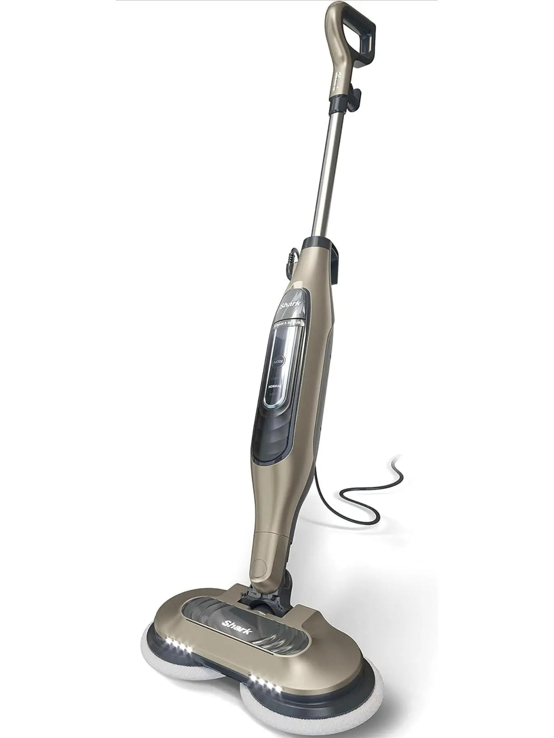 Shark S7001 Mop, Scrub & Sanitize at The Same Time, Designed for Hard Floors, with 4 Dirt Grip Soft Scrub Washable Pads, 3 Steam Modes & LED Headlights, Gold//Original wand not included 100 % Functional with maroon wand - ANM Liquidation