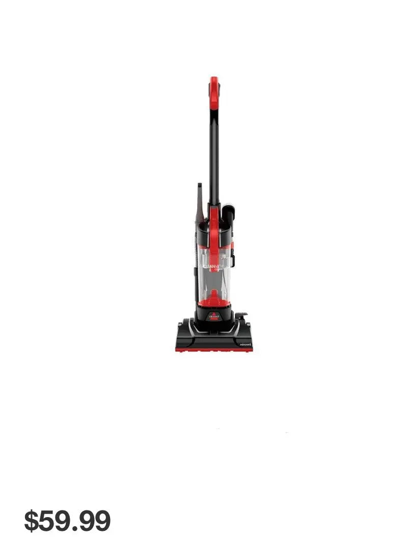 BISSELL CleanView Compact Upright Vacuum, Fits In Dorm Rooms & Apartments, Lightweight with Powerful Suction and Removable Extension Wand, 3508, Red,black