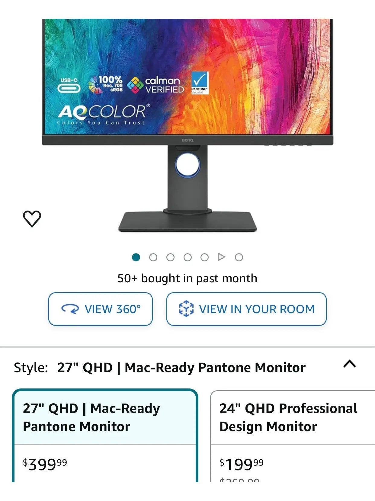 BenQ PD2705Q Mac-Ready Monitor 27” QHD 1440p | 100% Rec.709 & sRGB | IPS | DeltaE ≤3 | Calibration Report | ICC Sync | AQCOLOR | Pantone | Ergonomic | DisplayPort | USB-C 65W | USB Hub | Daisy Chain