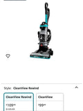 BISSELL CleanView Rewind Upright Bagless Vacuum with Automatic Cord Rewind & Active Wand, 3534, Black/Teal/Gray