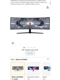 SAMSUNG 49” Odyssey G9 Gaming Monitor, 1000R Curved Screen, QLED, Dual QHD Display, 240Hz, NVIDIA G-SYNC and FreeSync Premium Pro, LC49G95TSSNXZA, White