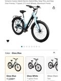 Schwinn Coston Adult Electric Hybrid Bike, Step-Thru and Step Over Frames, 7-Speed, 27.5 Inch Wheels, Aluminum Frame