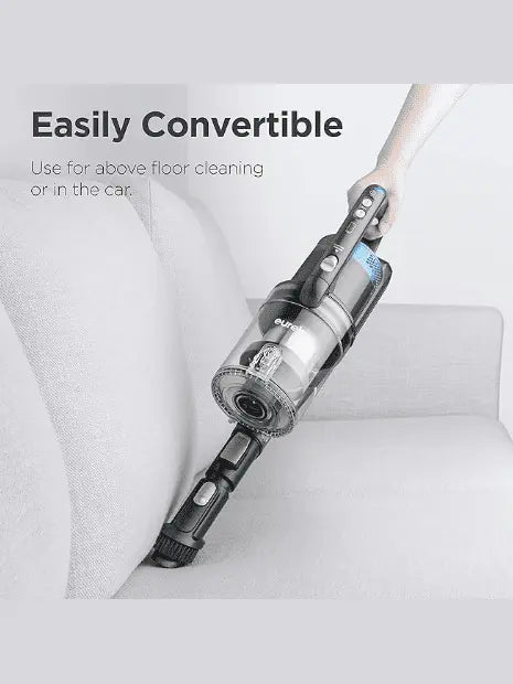 Eureka Rechargeble Handheld Stick Vac, Powerful BLDC Motor & LED Headlights Lightweight Cordless Vacuum Cleaner Convenient for Home Hardfloor Low-Pile Carpet, Stylus NEC380, Grey