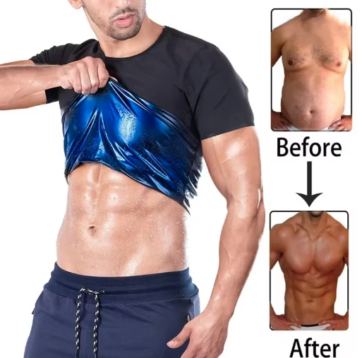 Men Sweat Sauna T-shirt Waist Trainer Slimming Suit Body Shapers Shapewear Corset Underwear Belly Control Fitness Fat Burn Tops ANM Liquidation